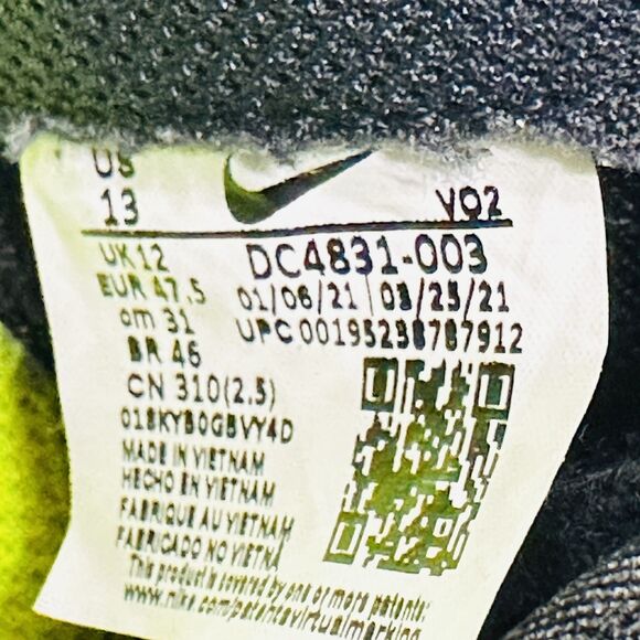 NIKE AIR FORCE 1 - DC4831-003  Men's Black Crater Flyknit  Sneakers Size 13 B15 - Picture 7 of 13